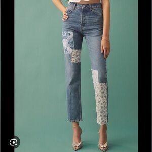 Reformation Cynthia Patchwork Denim size 26